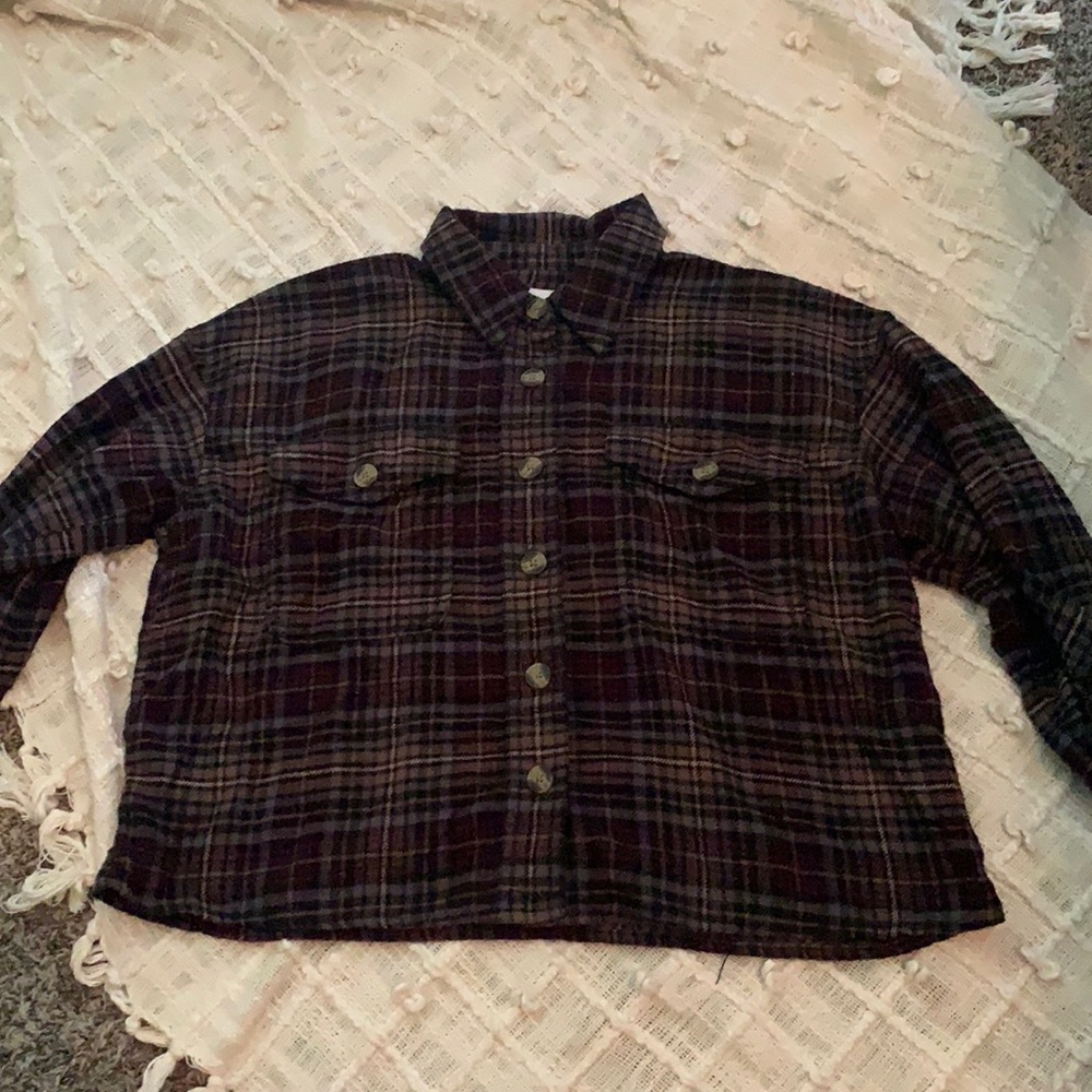 american eagle flannel, XS, never worn, cropped